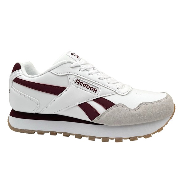 Reebok Harman Run Mens Classic Style Sneakers Size 10 White/Burgundy Ortholite - Picture 2 of 11